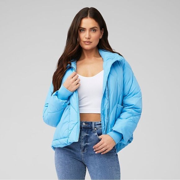 New Free People Blue Emmy Swing Puffer Jacket - Picture 3 of 9